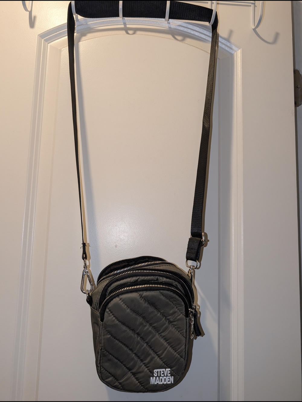 Steve Madden Black Quilted Mini Messenger Crossbody